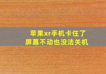 苹果xr手机卡住了 屏幕不动也没法关机